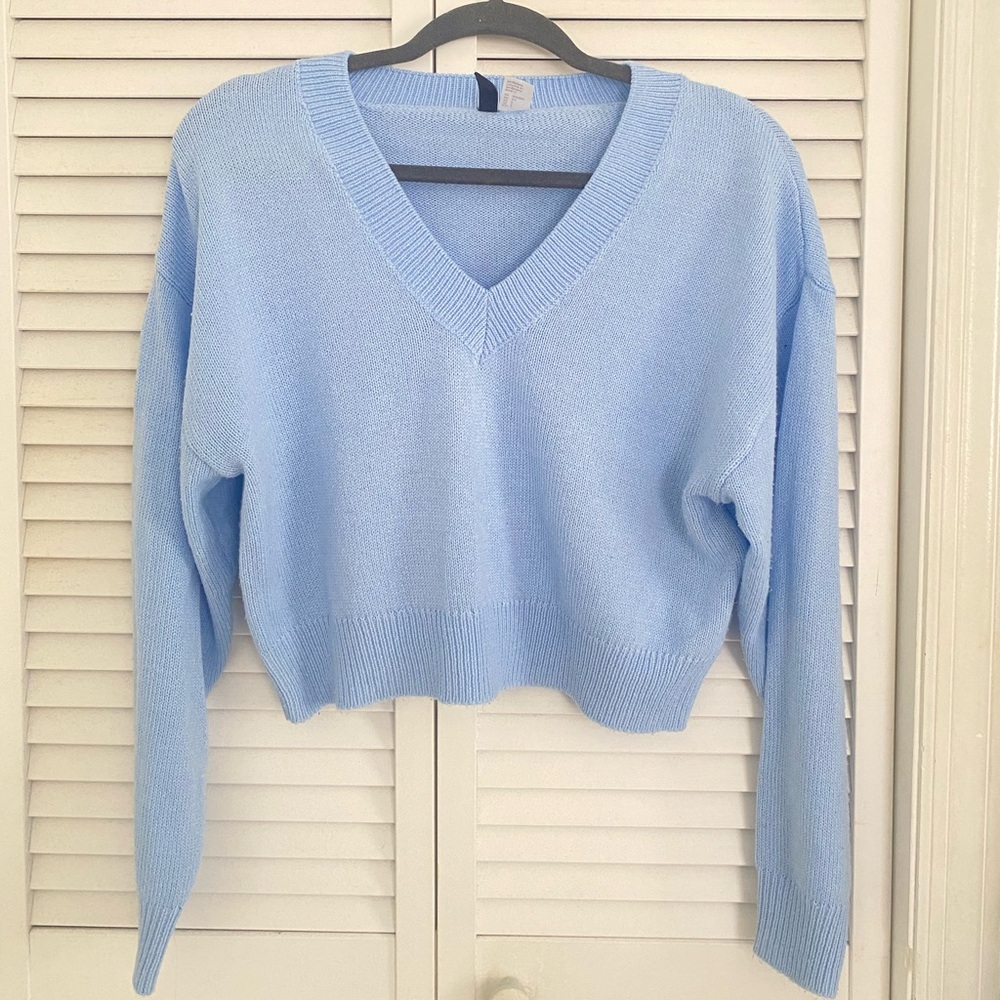 Light blue crop sweater (S)